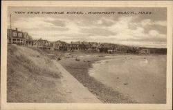 View from Norcros Hotel Monument Beach, MA Postcard 
