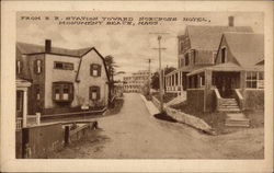 From R.R. Station Toward Norcross Hotel Monument Beach, MA Postcard Postcard