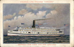 Colonial Life Steamer "Concord" Postcard