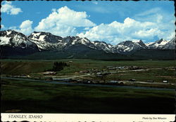 View over Town and Mountains Stanley Idaho