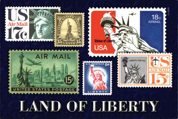 Land of Liberty Stamp Postcards