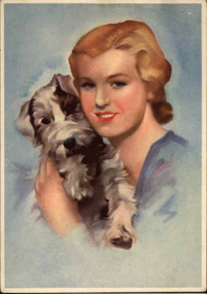 Portrait of Woman With Dog Dogs