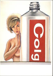 Gloria Gardol - Woman with Giant Tube of Colgate Toothpaste