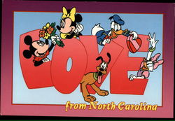 Love from North Carolina - Mickey Mouse and Friends Postcard