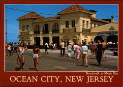 Boardwalk at Music Pier Ocean City, NJ Postcard Postcard