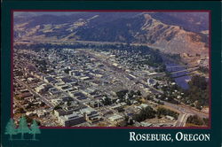 Aerial View of Town Roseburg, OR Postcard Postcard