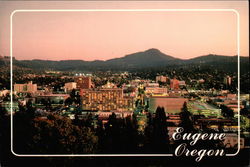 Downtown Eugene as seen from Skinners Butte Oregon Postcard Postcard