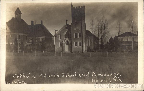 Catholic Church, School, and Parsonage Hewitt Wisconsin