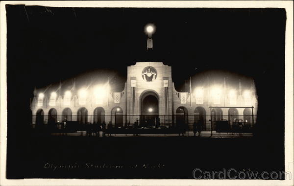 Olympic Stadium at Night Los Angeles California