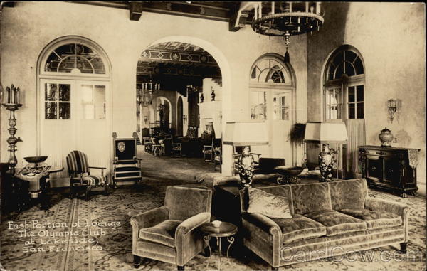 East Portion of Lounge at The Olympic Club, Lakeside San Francisco California