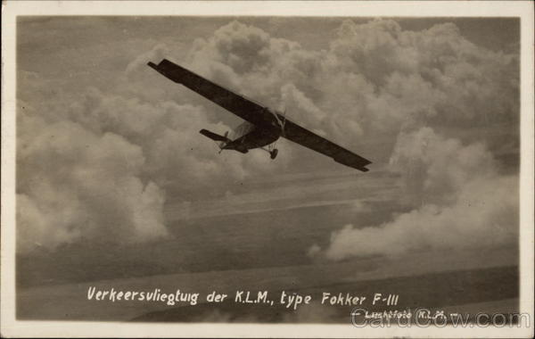 Verkeersvliegtuig der K.L.M., Type Fokker F-111 Aircraft