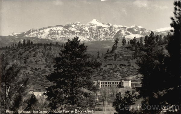 Pagosa Springs High School, Pagosa Peak in Background Colorado