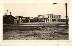 Main Street Wells Hotel & Depot Postcard