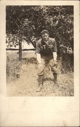 Man in Early Baseball Uniform Postcard