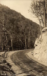 Curve Near Cold Water Bridge, Mohawk Trail Postcard