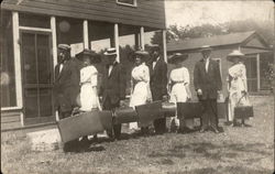 Couples Preparing to Travel Postcard Postcard