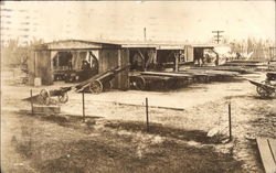 Wood Sunning Racks and Inspection Shed Postcard