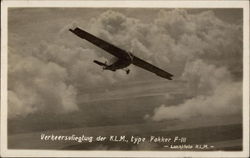 Verkeersvliegtuig der K.L.M., Type Fokker F-111 Postcard