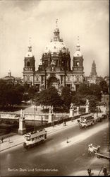 Berlin Dam and Schlossbrucke Bridge Postcard