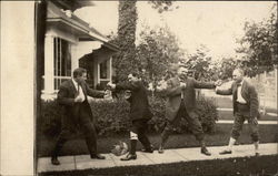 Playing at Boxing Postcard