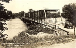 Wis. River Wagon Bridge Postcard