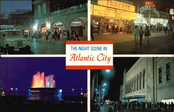 A Night Scene in Atlantic City New Jersey