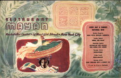 Restaurant Mayan in Rockefeller Center New York City, NY Postcard Postcard