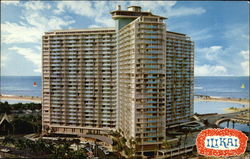 Ilikai Hotel on Waikiki Yacht Harbor Postcard
