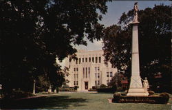 Shady Forest Trees Surround Gregg County Court House And Restful Grounds Postcard