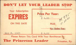 Don't let your Leader stop Postcard