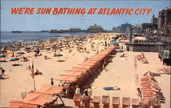We're Sun Bathing at Atlantic City Postcard