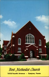 First Methodist Church, 1818 Fourth Avenue Canyon, TX Postcard Postcard