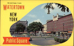 Public Square Watertown, NY Postcard Postcard