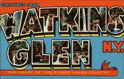 The Heart of the Finger Lakes Country Watkins Glen, NY Postcard Postcard