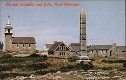 Church Buildings and John Tuck Memorial Isle of Shoals, ME Postcard Postcard