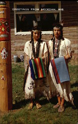 Two beautiful Indian Maidens Necedah, WI Postcard Postcard