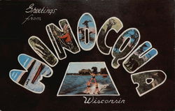 Greetings Minocqua, WI Postcard Postcard