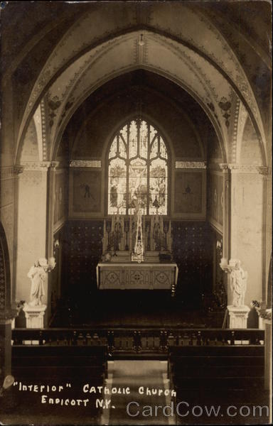 Interior of Catholic Church Endicott New York