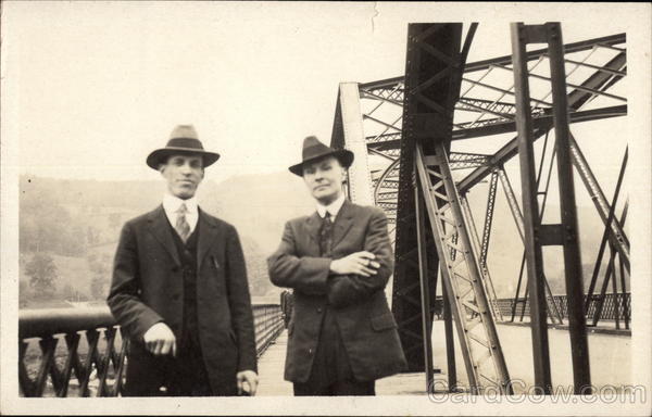 Two Men on Bridge Vestal New York