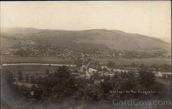 View of Town and Susquehanna River Windsor New York