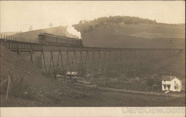 Train Bridge Over Farm Belden New York