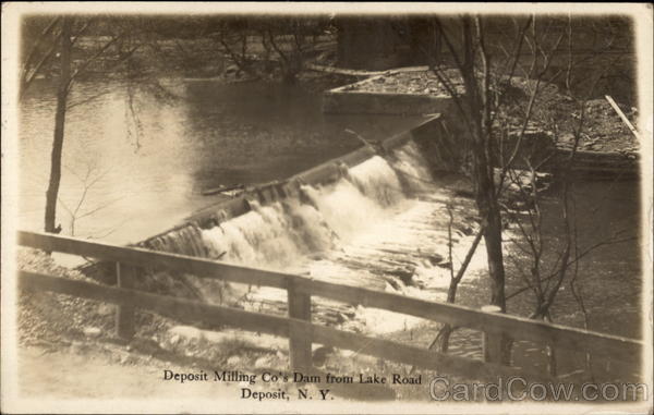 Deposit Milling Co's Dam from Lake Road New York