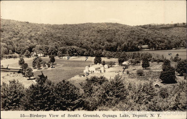 Birdseye View of Scott's Grounds, Oquaga Lake Deposit New York