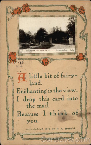 Entrance to Rose Park Binghamton New York