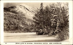 Echo Lake in Winter Franconia Notch, NH Postcard Postcard