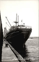 British S.S. Starstone at Searsport Maine Postcard Postcard