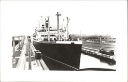 Large Boat at Dock Postcard