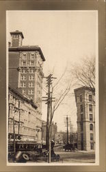 Street Scene, Trolly Postcard