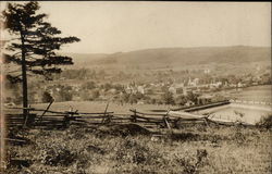 View of Town from Hill Postcard