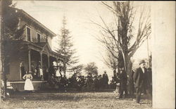 People In Front of House Vestal Center, NY Postcard Postcard